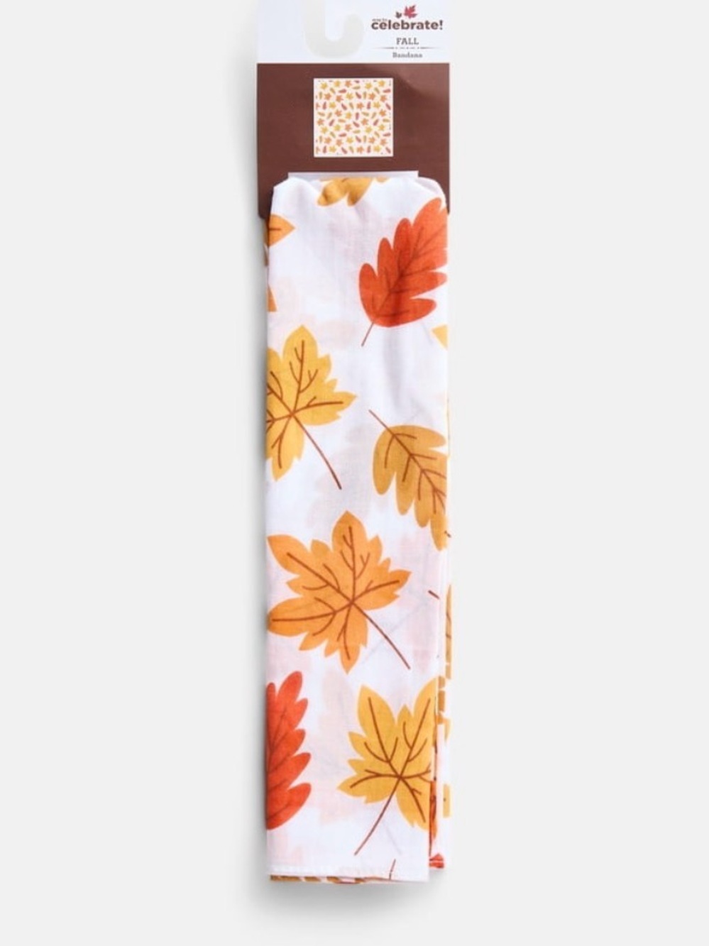 Fall Banadana- White with Orange and Yellow Leaves